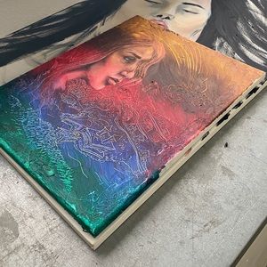 Original Artwork of Woman Painting On Canvas